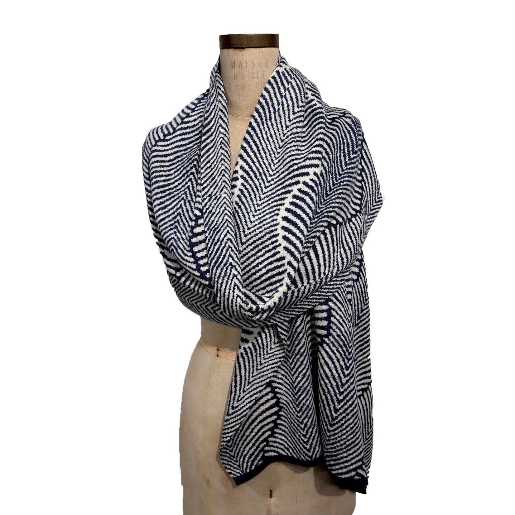 Liamolly Forest Fern Wrap in Black & Cream