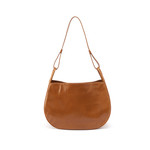 HOBO Arla Polished Leather Shoulder Bag in Truffle