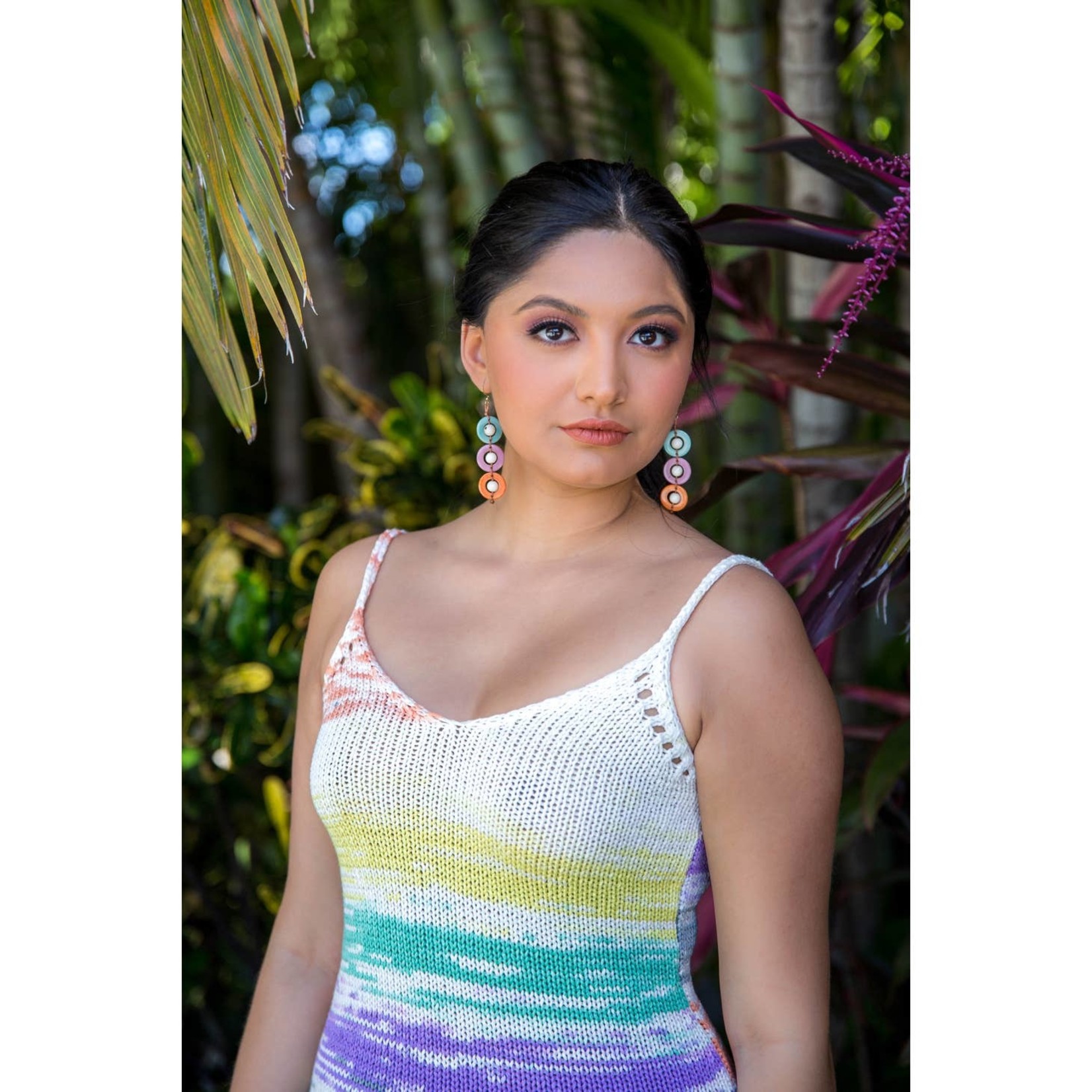 Organic Tagua Jewelry Frida Tagua Earrings in Multi
