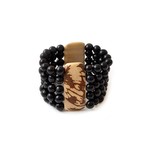 Organic Tagua Jewelry Merida Tagua Bracelet in Onyx/Ivory