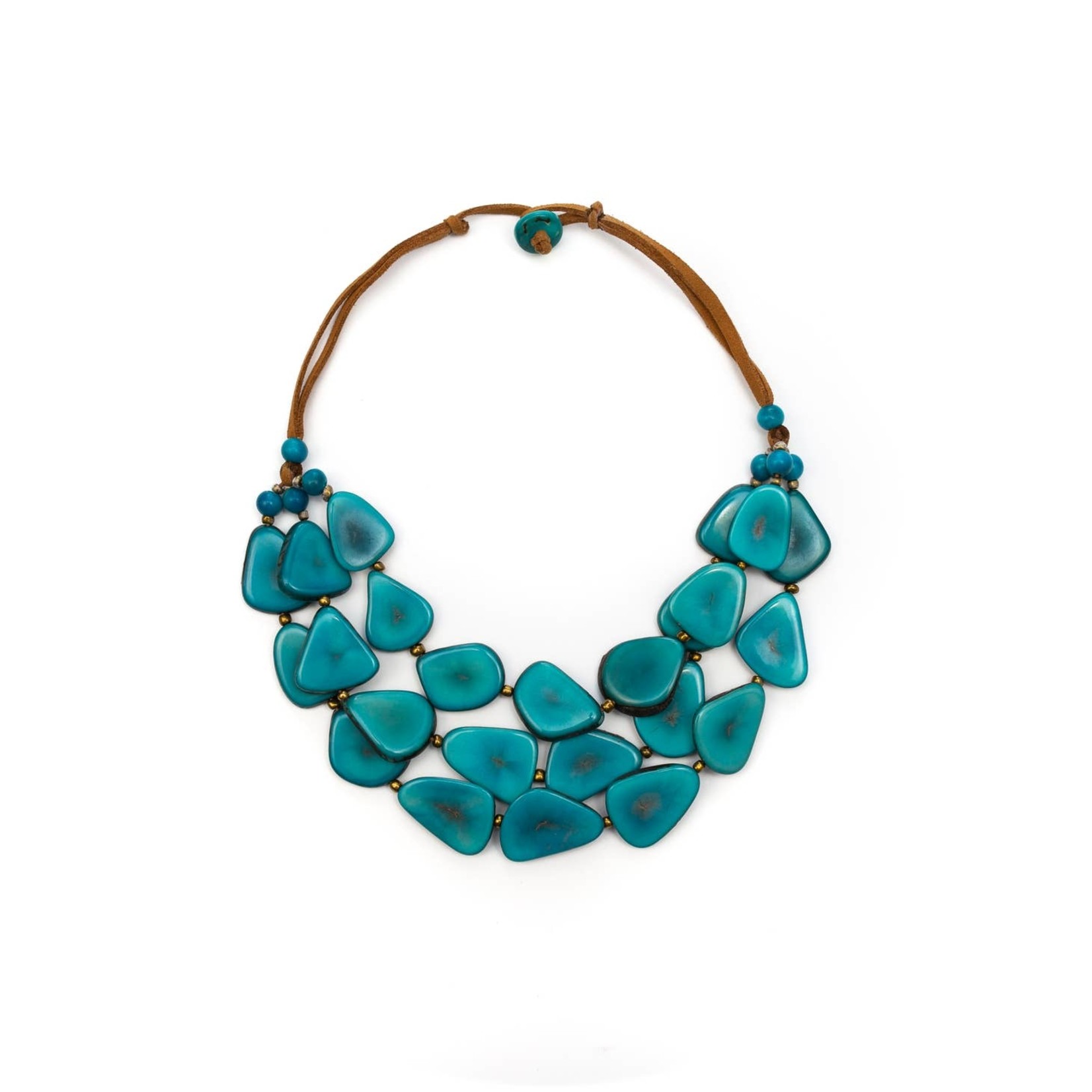 Organic Tagua Jewelry Alma Tagua Necklace in Turquoise
