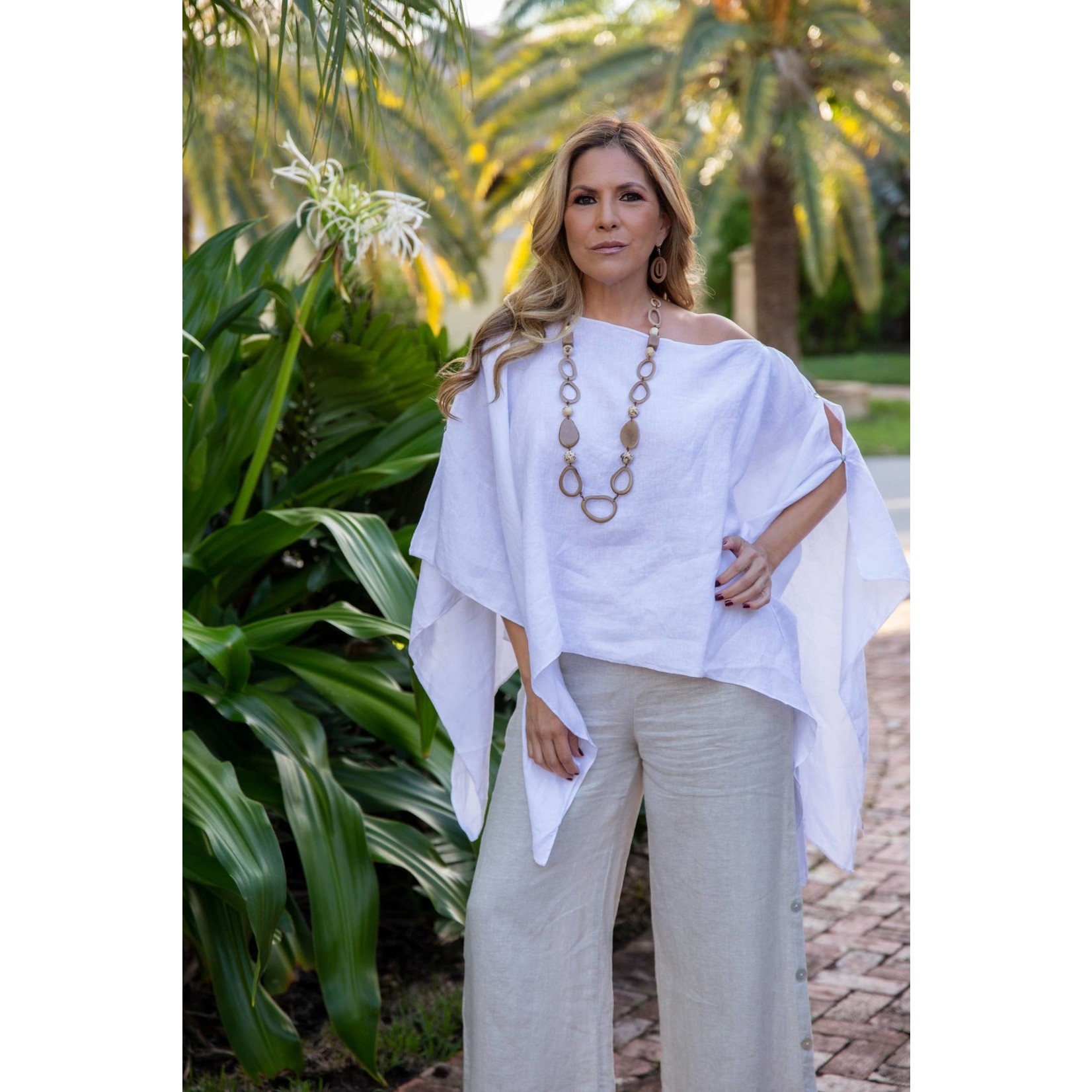 Organic Tagua Jewelry Costa Long Tagua Necklace in Cafe con Leche/Ivory