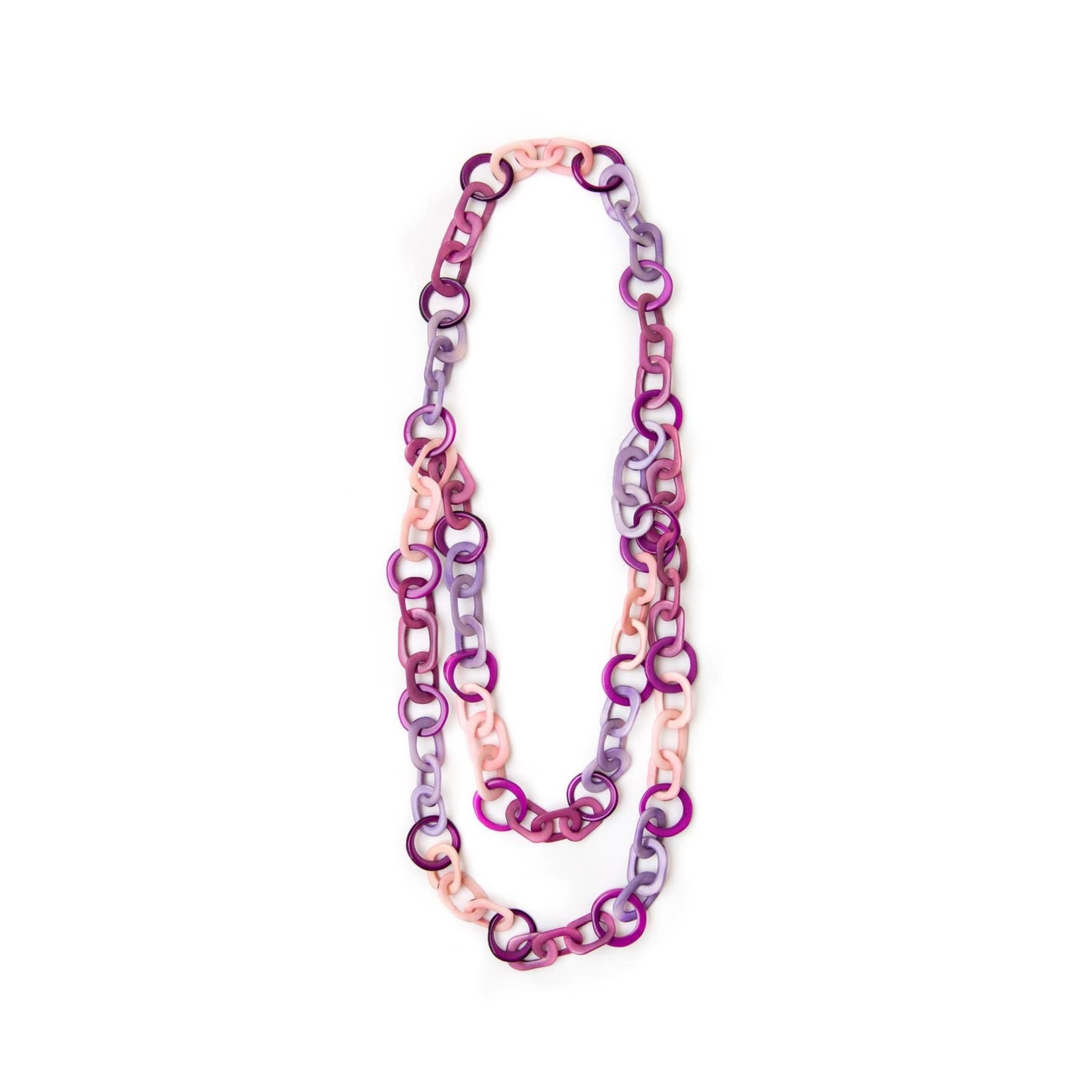 Organic Tagua Jewelry Creta Tagua Layered Necklace in Purple Combo