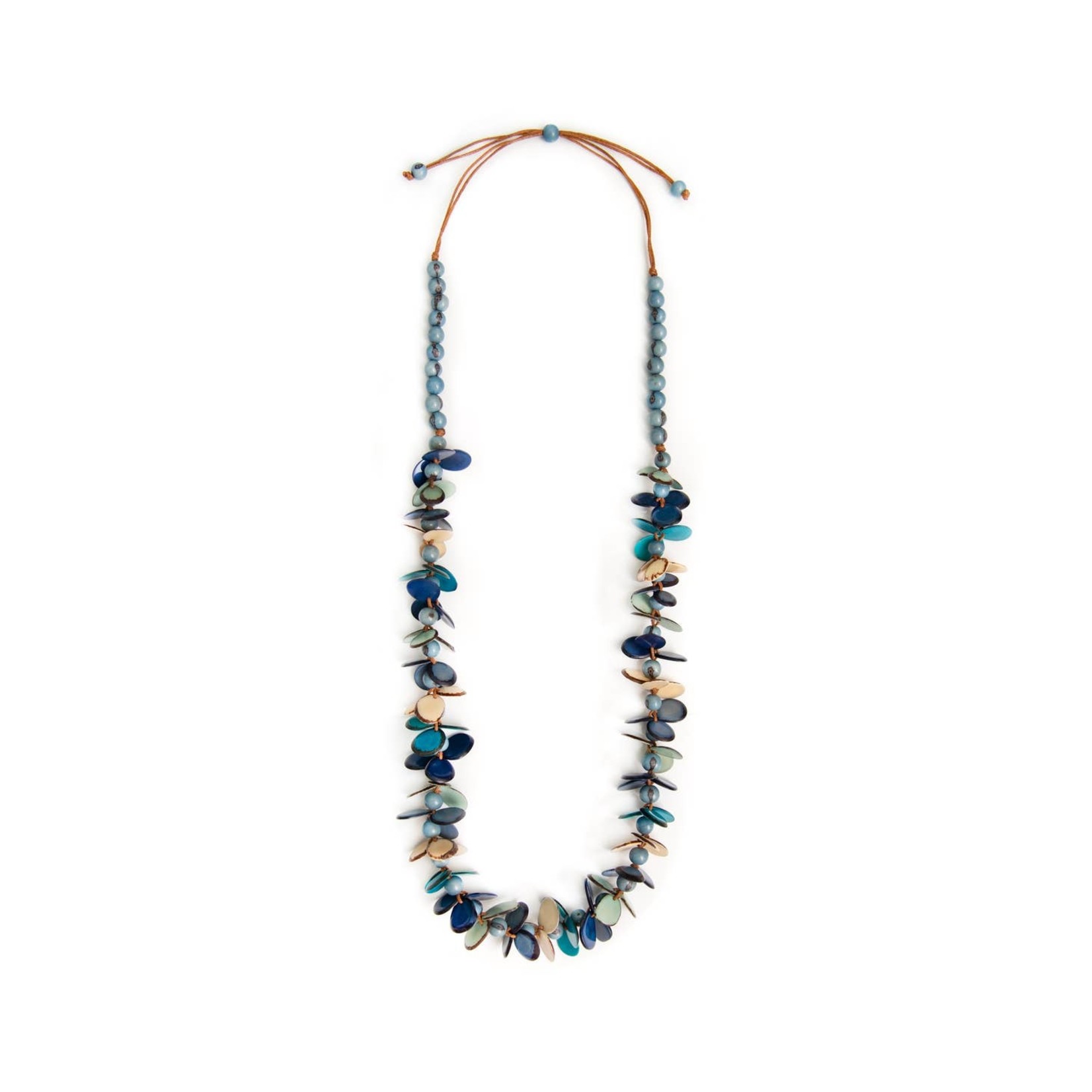 Organic Tagua Jewelry Mariela Tagua Necklace in Biscayne Bay Combo