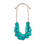 Organic Tagua Jewelry Amigas Tagua Discs Necklace in Turquoise