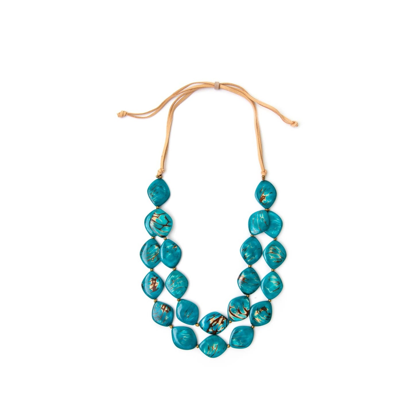 Organic Tagua Jewelry Megan Tagua Necklace in Turquoise