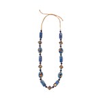 Organic Tagua Jewelry Soledad Tagua Necklace in Royal Blue/ Charcoal