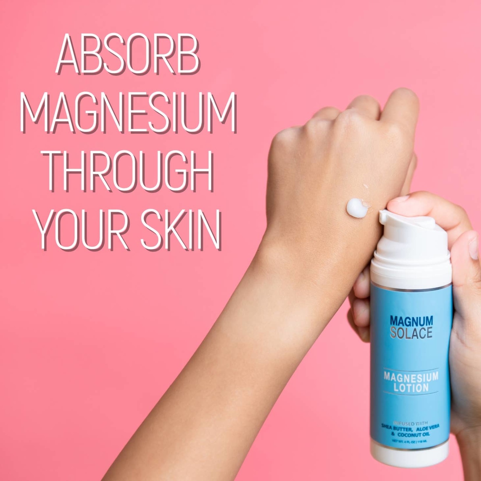 Magnum Solace Magnesium Lotion for Restless Legs & Muscle Pain Relief