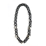 Sea Lily Black Wires Circles Necklace w/ White MOP Circles