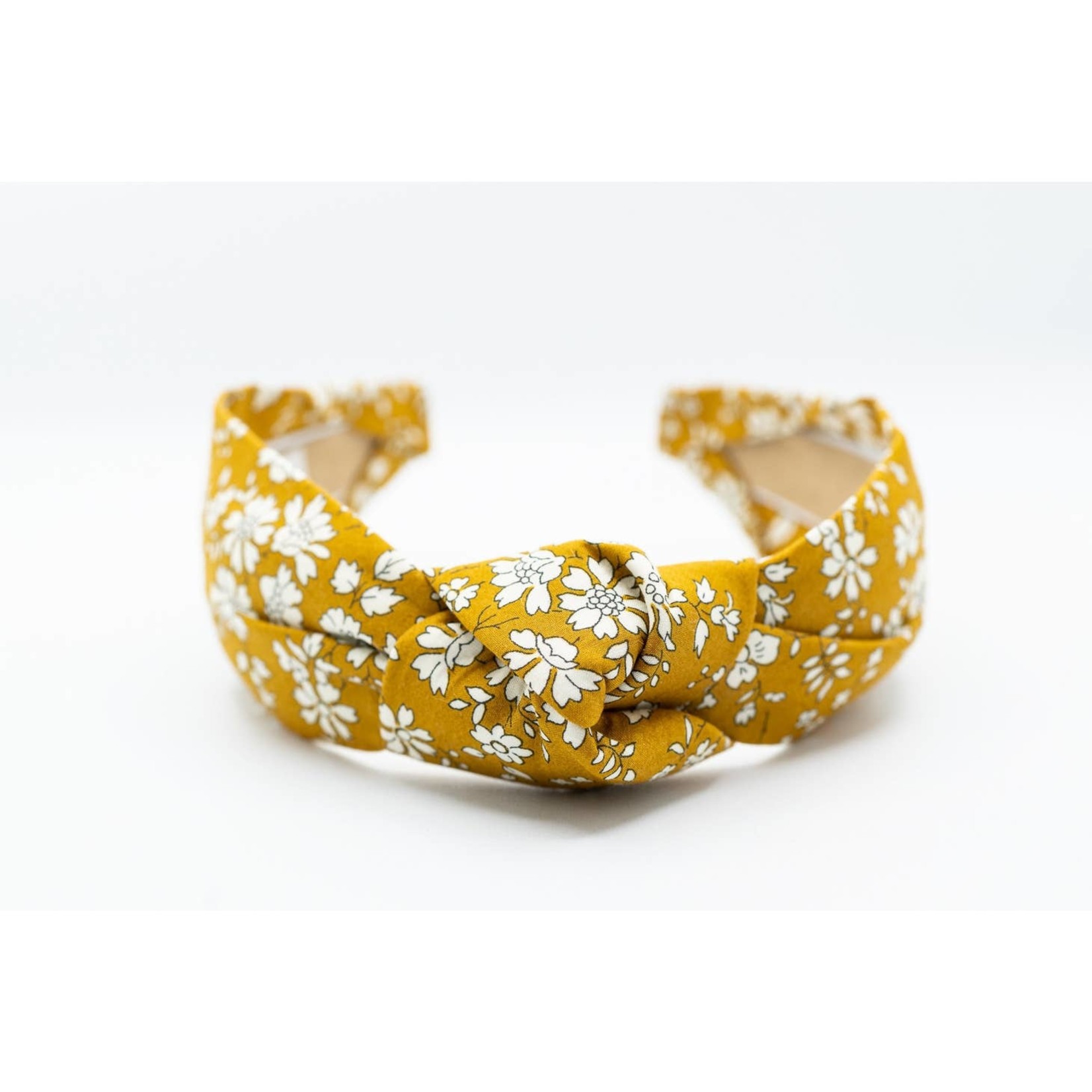 Maddie and Me Handmade Liberty of London Mustard Floral Knotted Headband