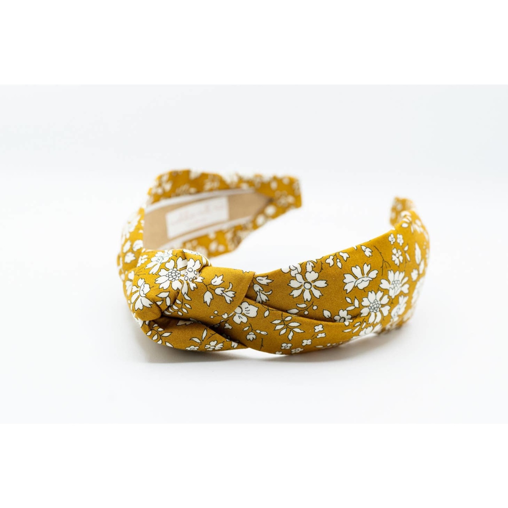 Maddie and Me Handmade Liberty of London Mustard Floral Knotted Headband