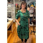Transparente Letters & Lines Dress in Green