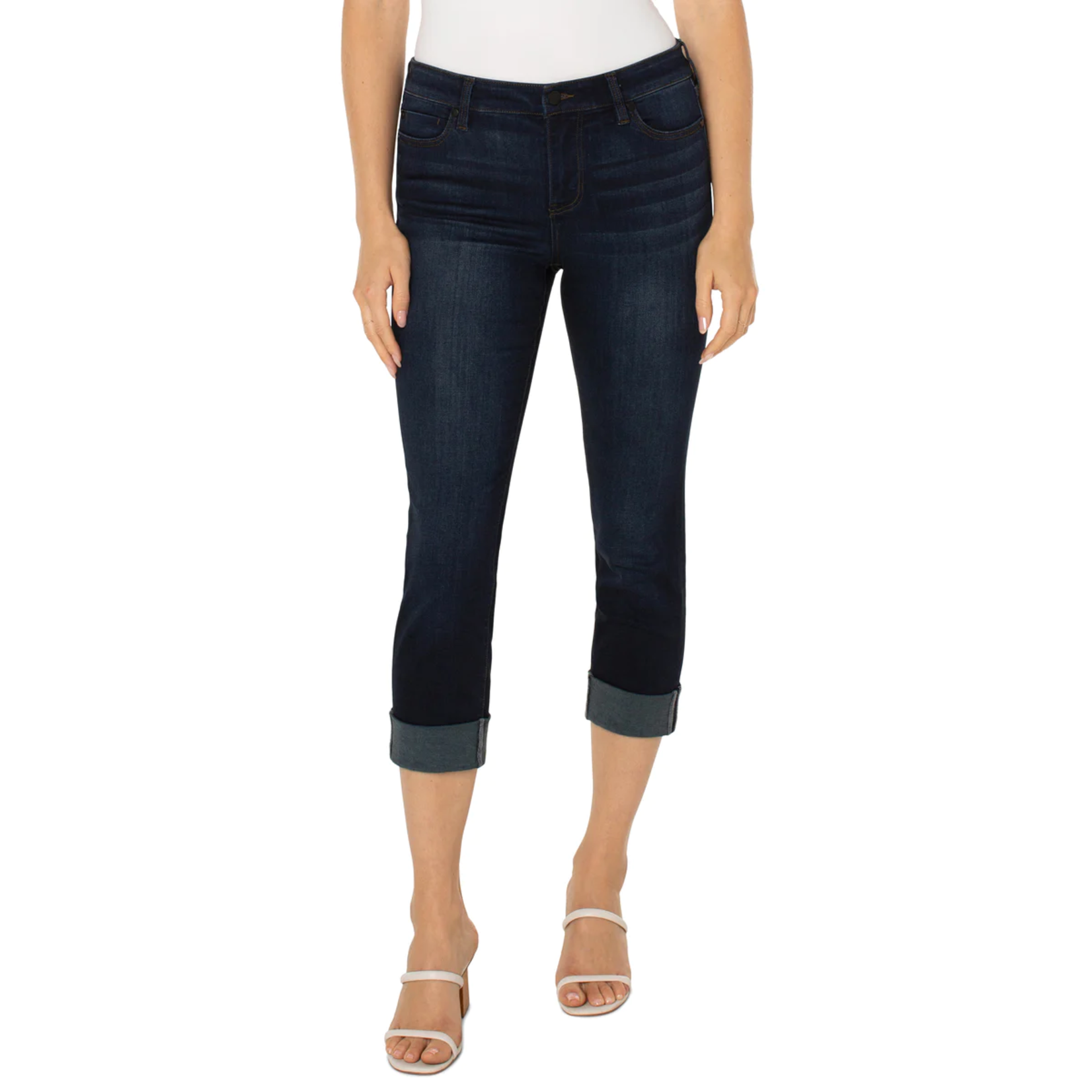 Liverpool Charlie Crop Wide Cuff 24” Jean in Destiny Dark Wash