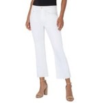 Liverpool Gia Glider Crop Flare w Back Pleat in White