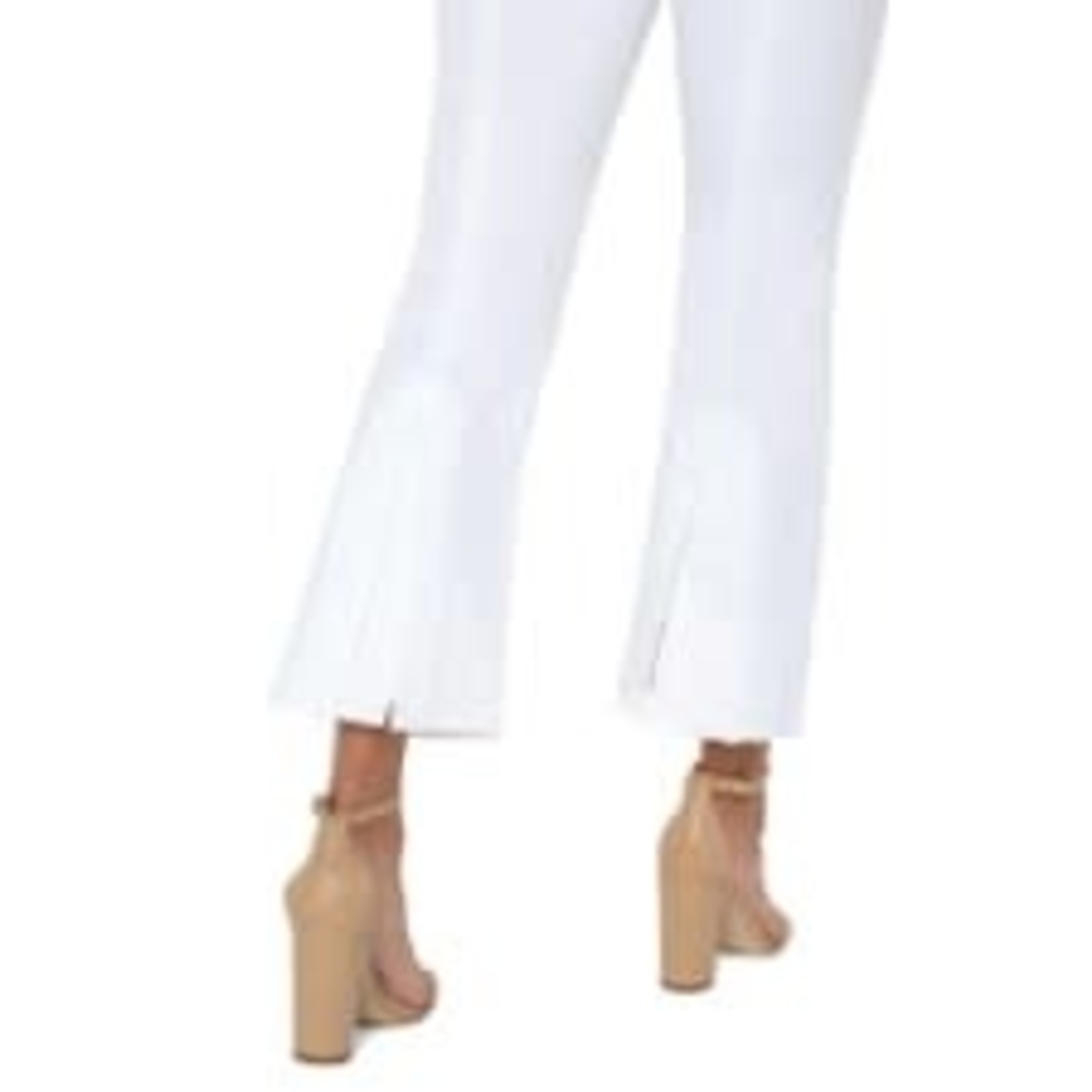 Liverpool Gia Glider Crop Flare w Back Pleat in White
