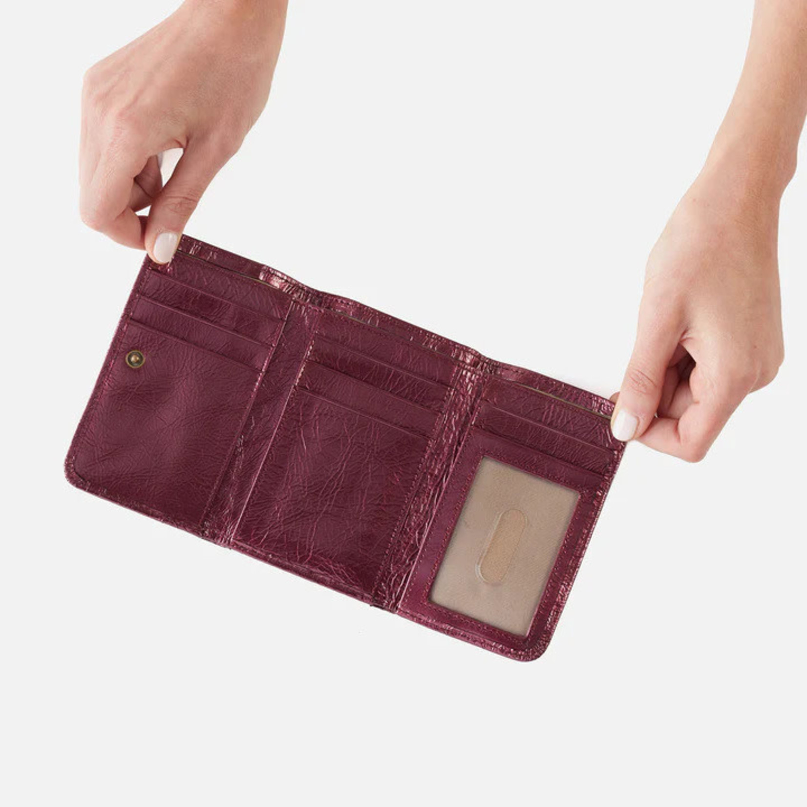 HOBO Jill Iris Metallic Leather Logo Wallet