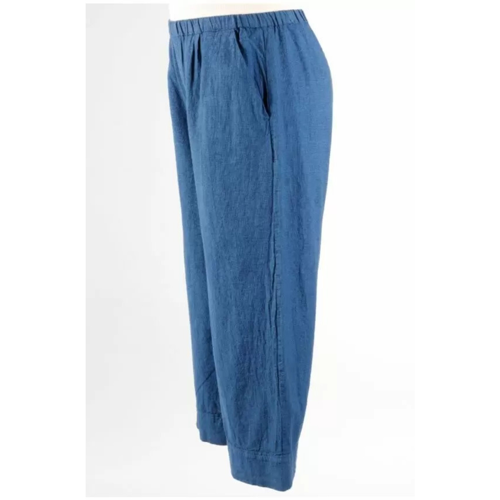 Pleated Crop Pant in Atlantic