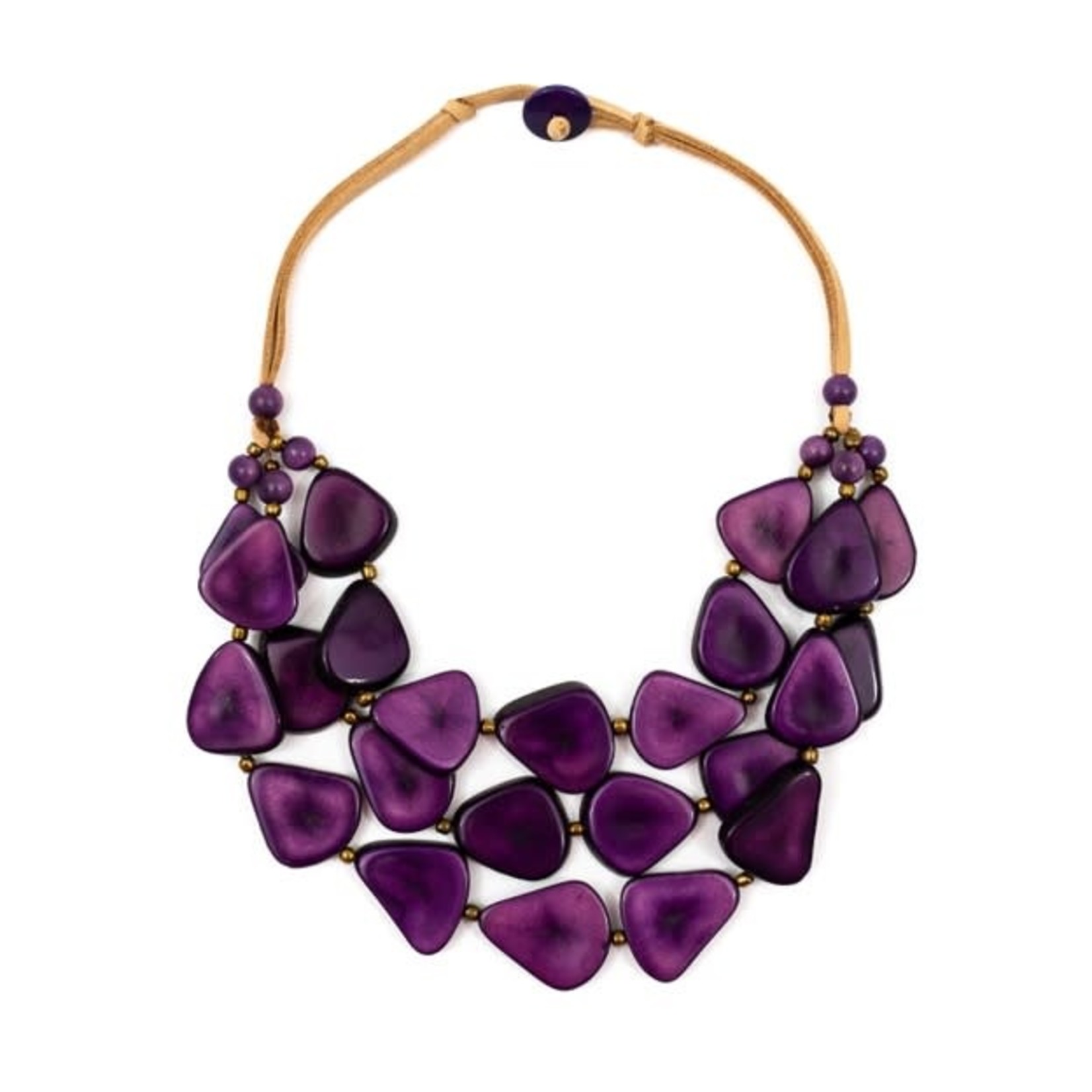 Organic Tagua Jewelry Alma Tagua Necklace in Purple