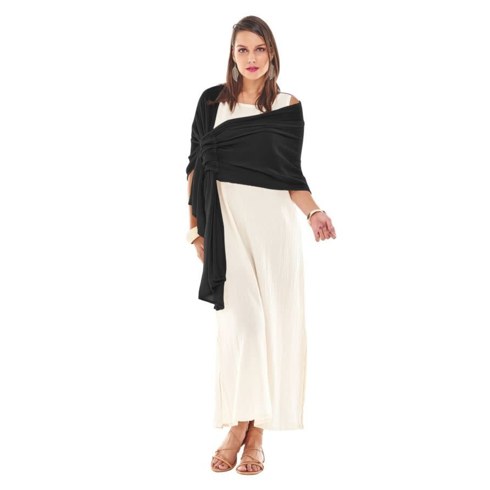 Marie Pull Through Wrap in Black