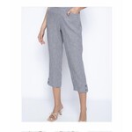 Fringe Trim Pant in Grey/White