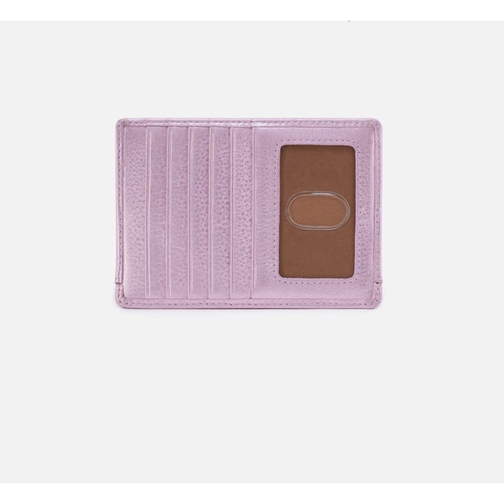 HOBO Euro Slide Metallic Leather Card Holder in Pink