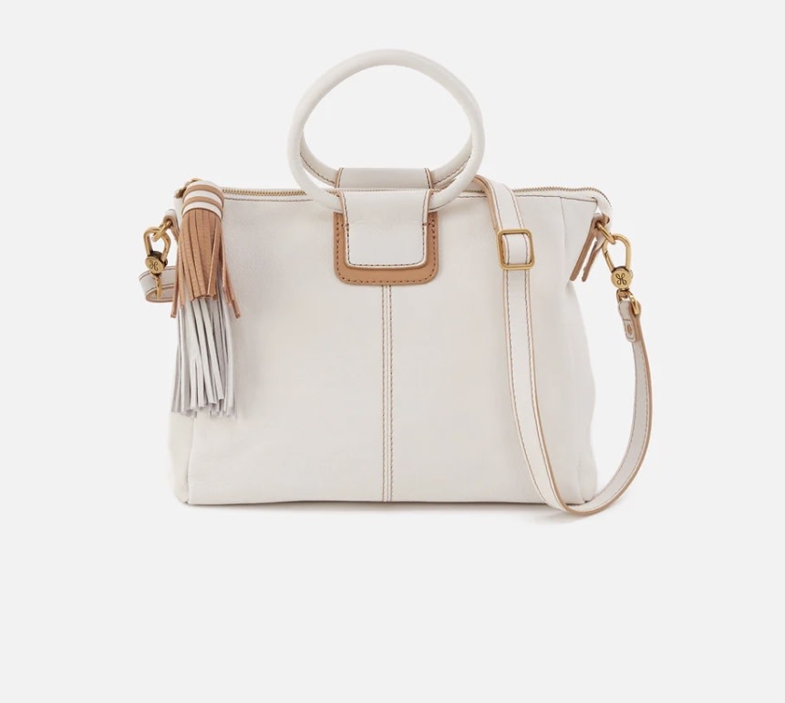 HOBO Sheila Medium Satchel Pebbled Leather in White Molly's Meanderings