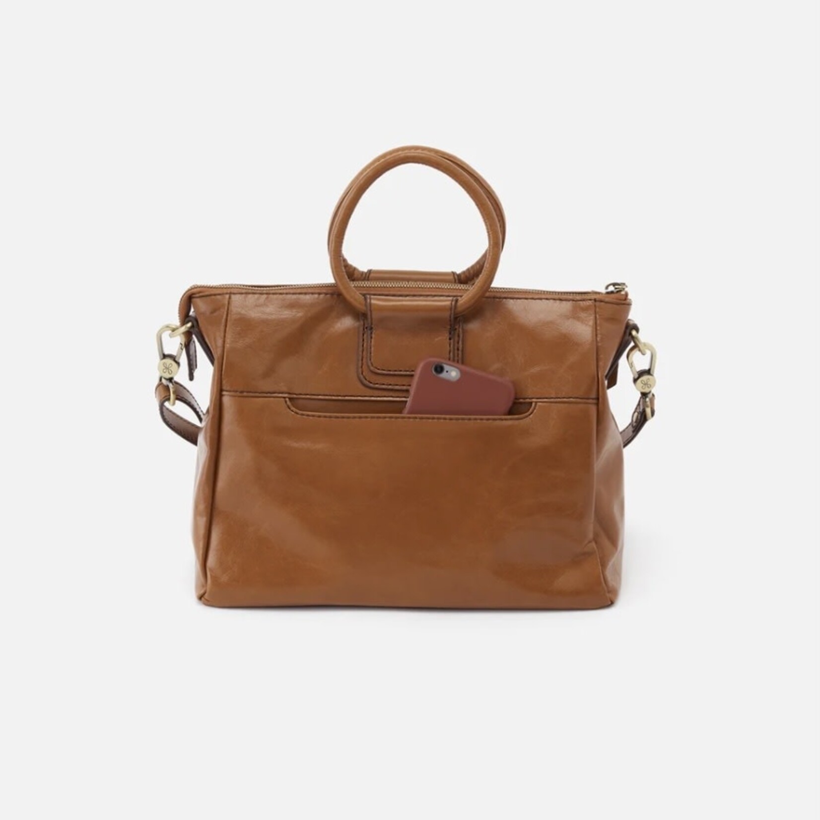 HOBO Sheila Medium Satchel - Polished Leather in Truffle