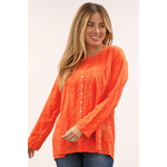 Caite Yoanna Embroidered Blouse in Spicy Orange