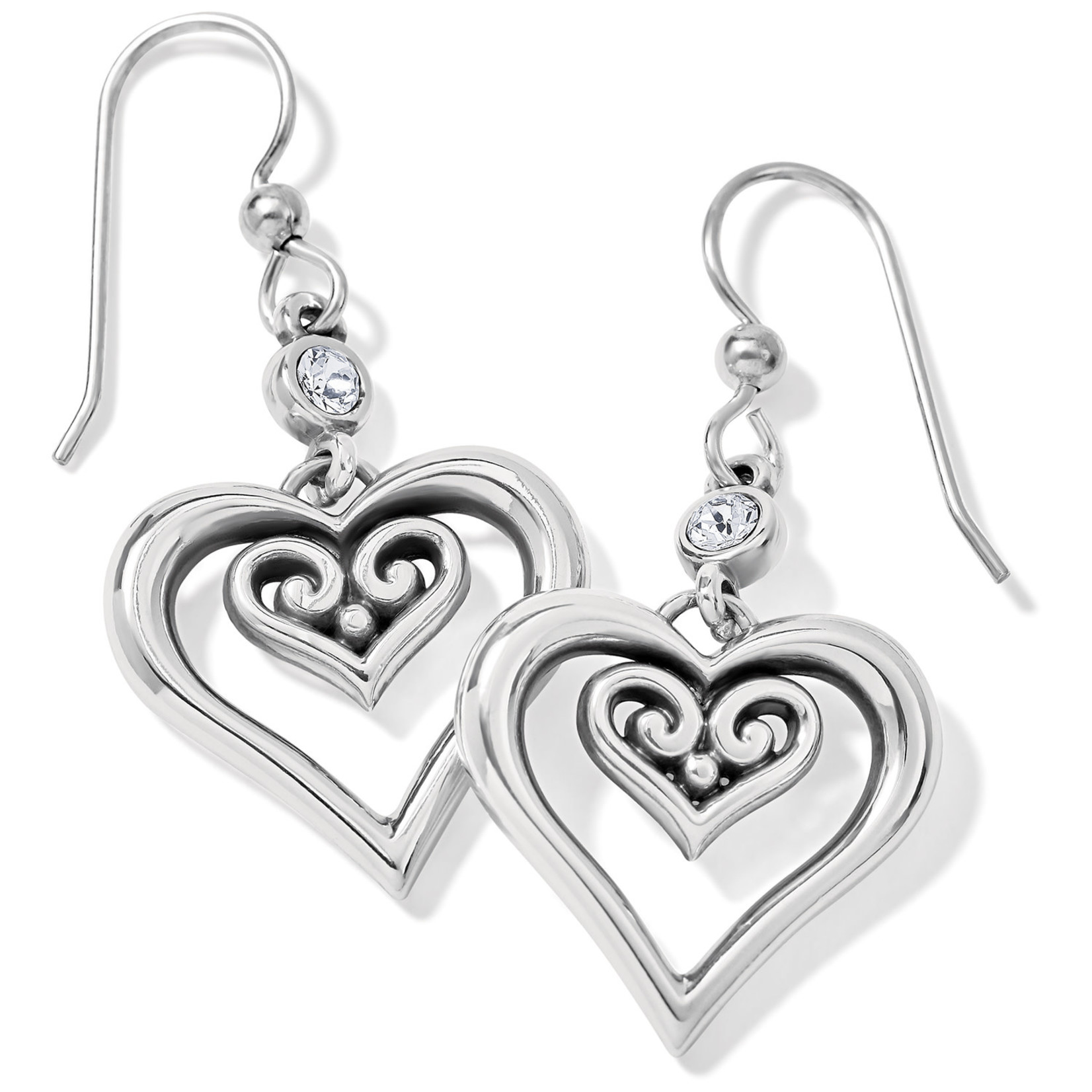 Brighton Alcazar Duet Heart French Wire Earrings