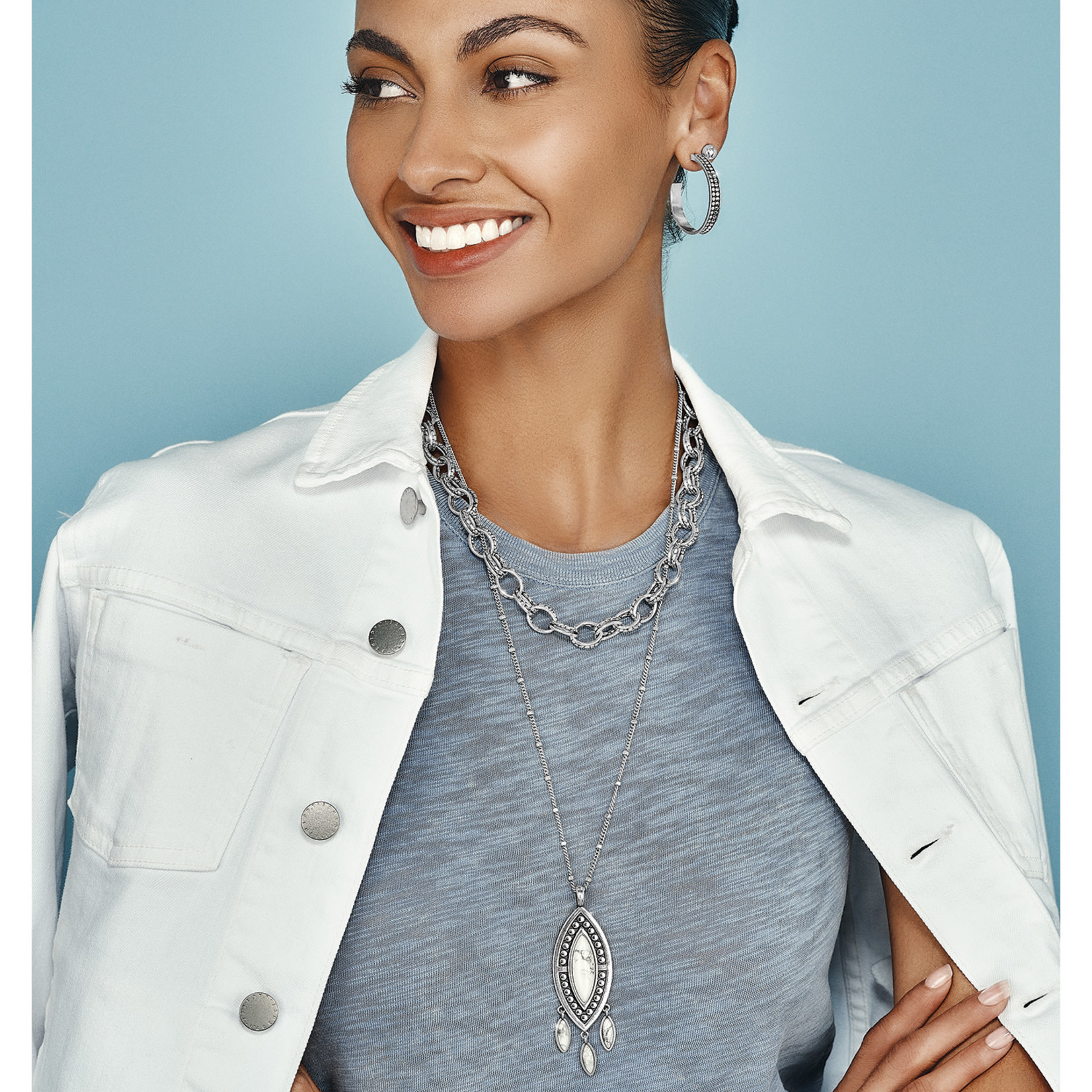 Brighton Pebble Dot Dream Howlite Convertible Necklace