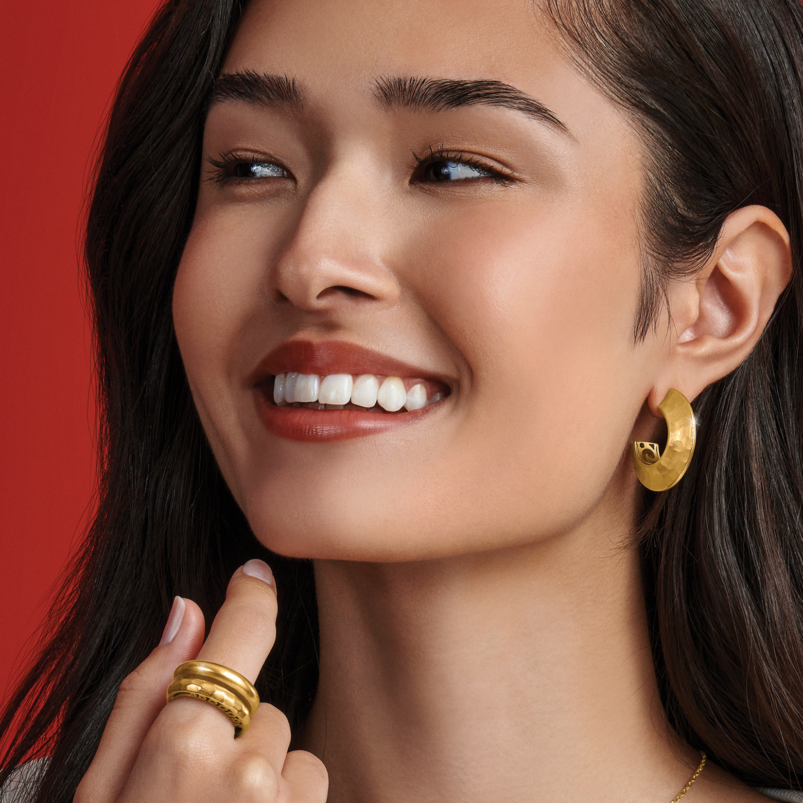 Brighton Mystic Moon Gold Hoop Earrings