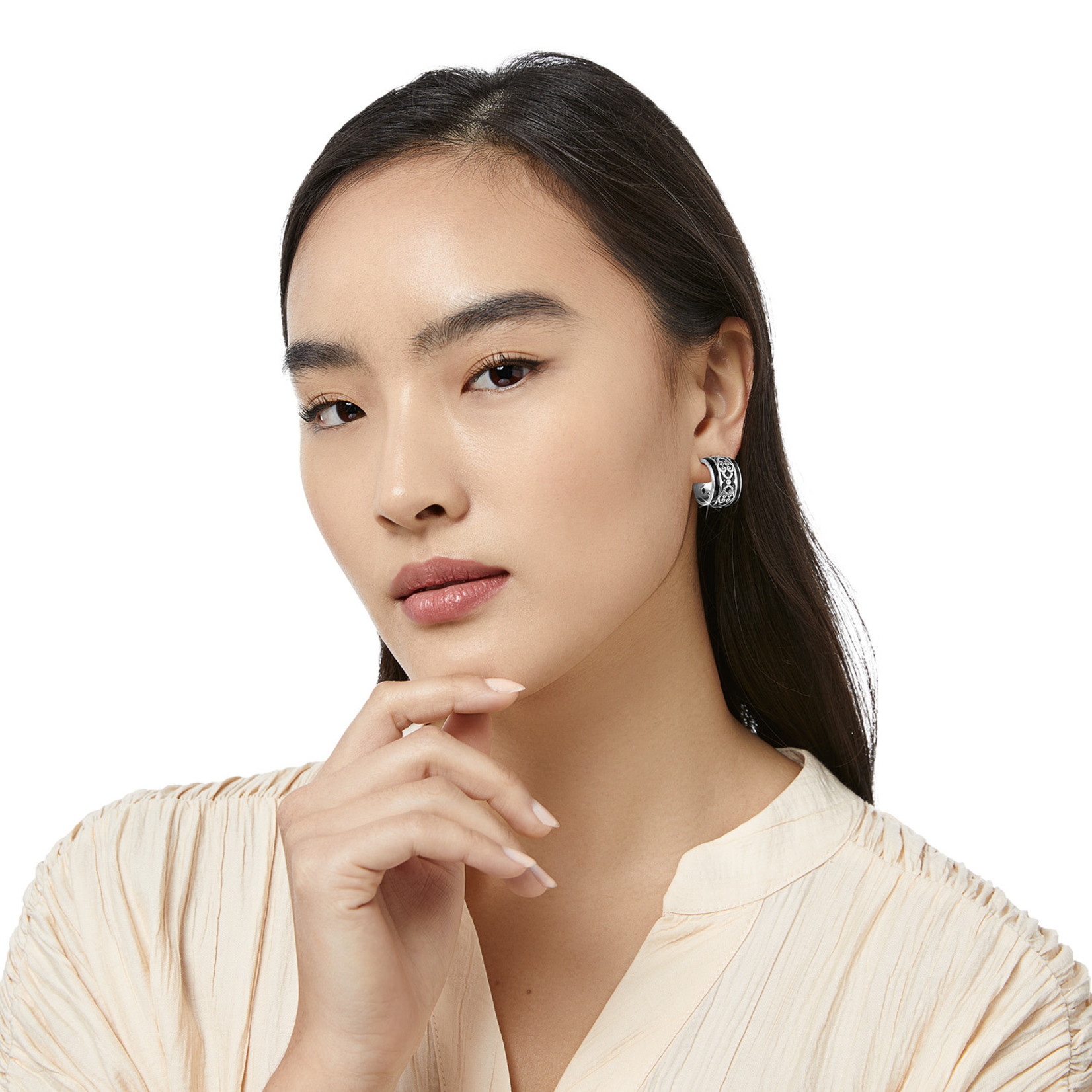 Brighton Intrigue Soirée Black Hoop Earrings
