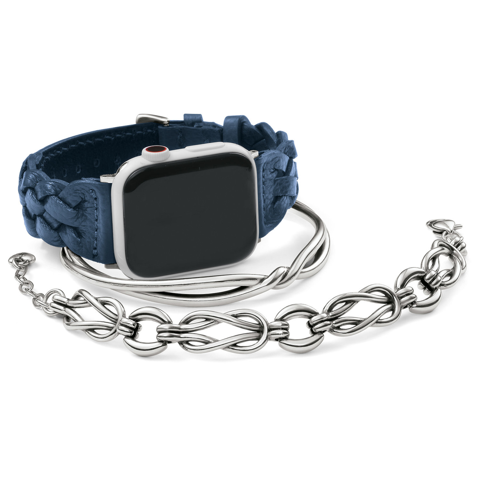 Brighton Sutton Braided Leather Apple Watch Band French Blue