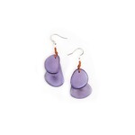 Organic Tagua Jewelry Fiesta Tagua Slices Earrings in Lavender