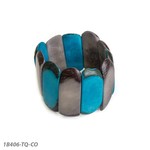 Organic Tagua Jewelry Pisa Bracelet in Turquoise/Charcoal
