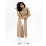 Long Knit Cardigan in Tan