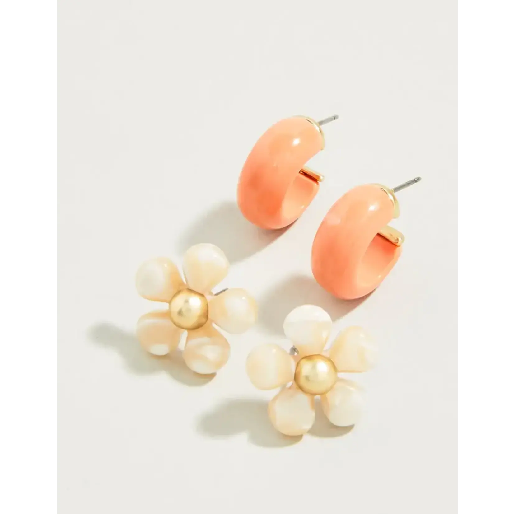 Spartina Sweet Song Earrings Set Cream/Coral (2 pairs)