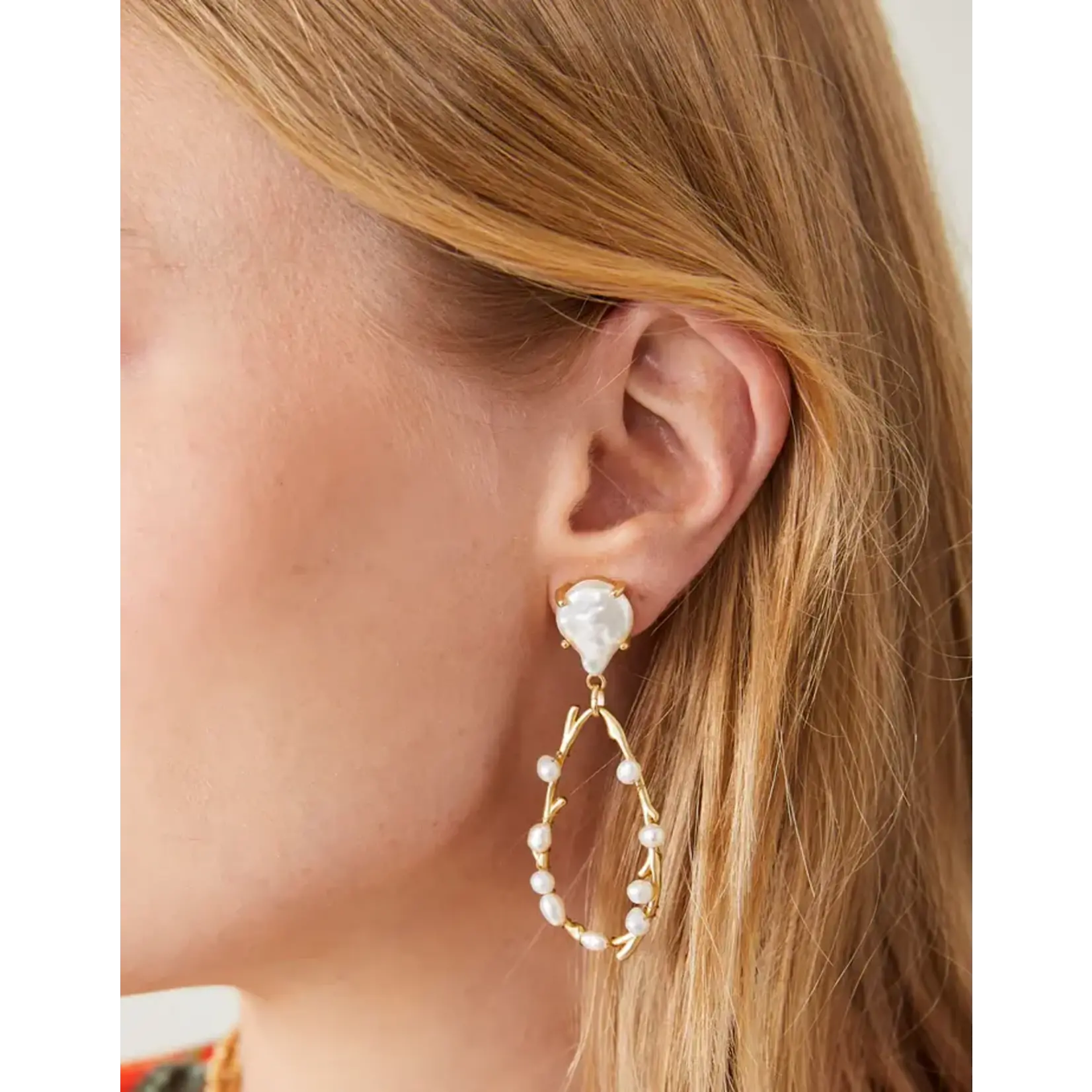 Spartina Sea Coral Pearl Earrings Pear