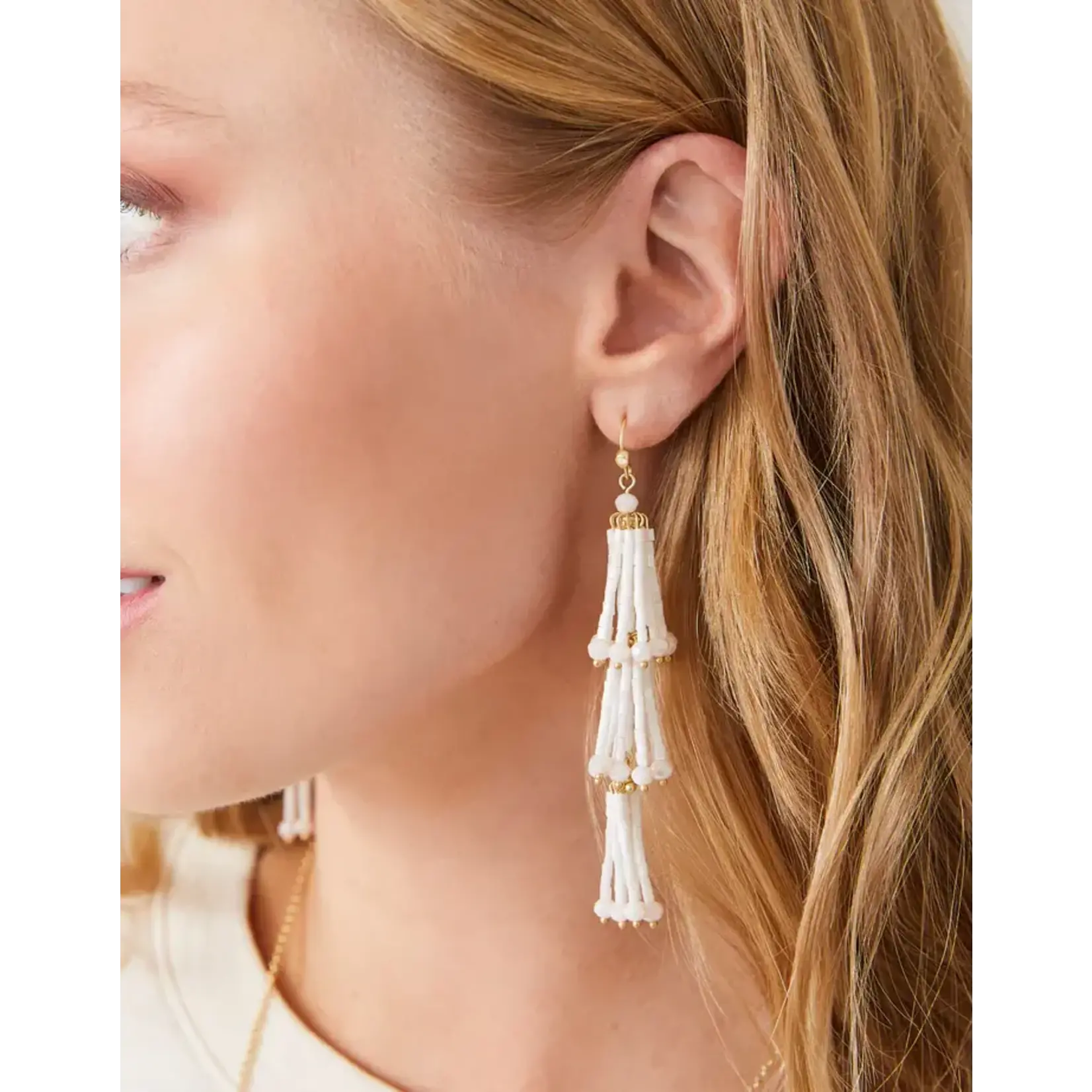 Spartina Take a Spin Earrings White