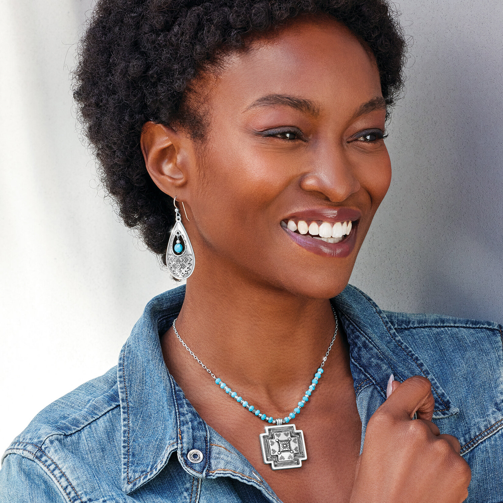 Brighton Mosaic Paseo Bead Cross Necklace