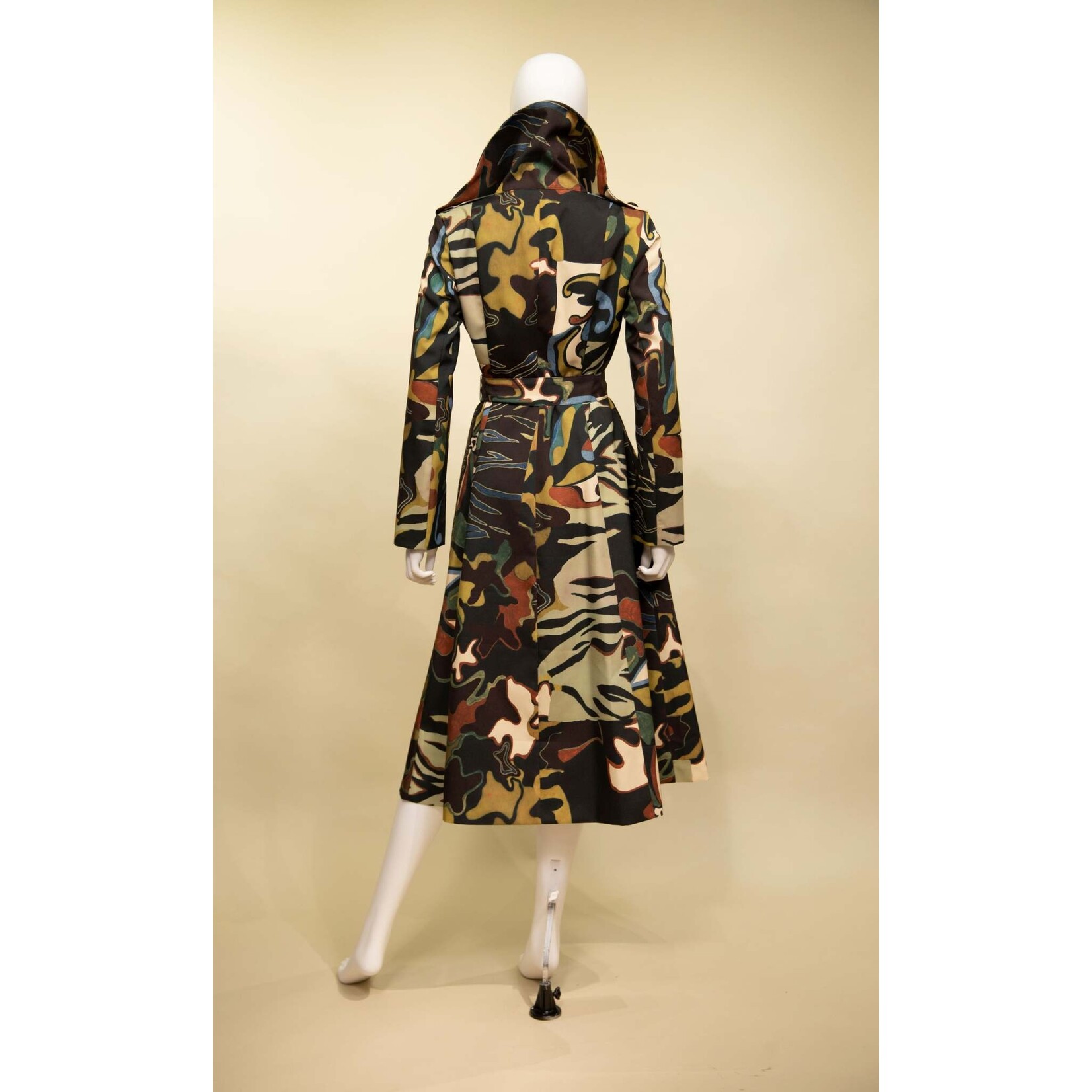 Samuel Dong Double Breasted Trench Coat in Floral Multi