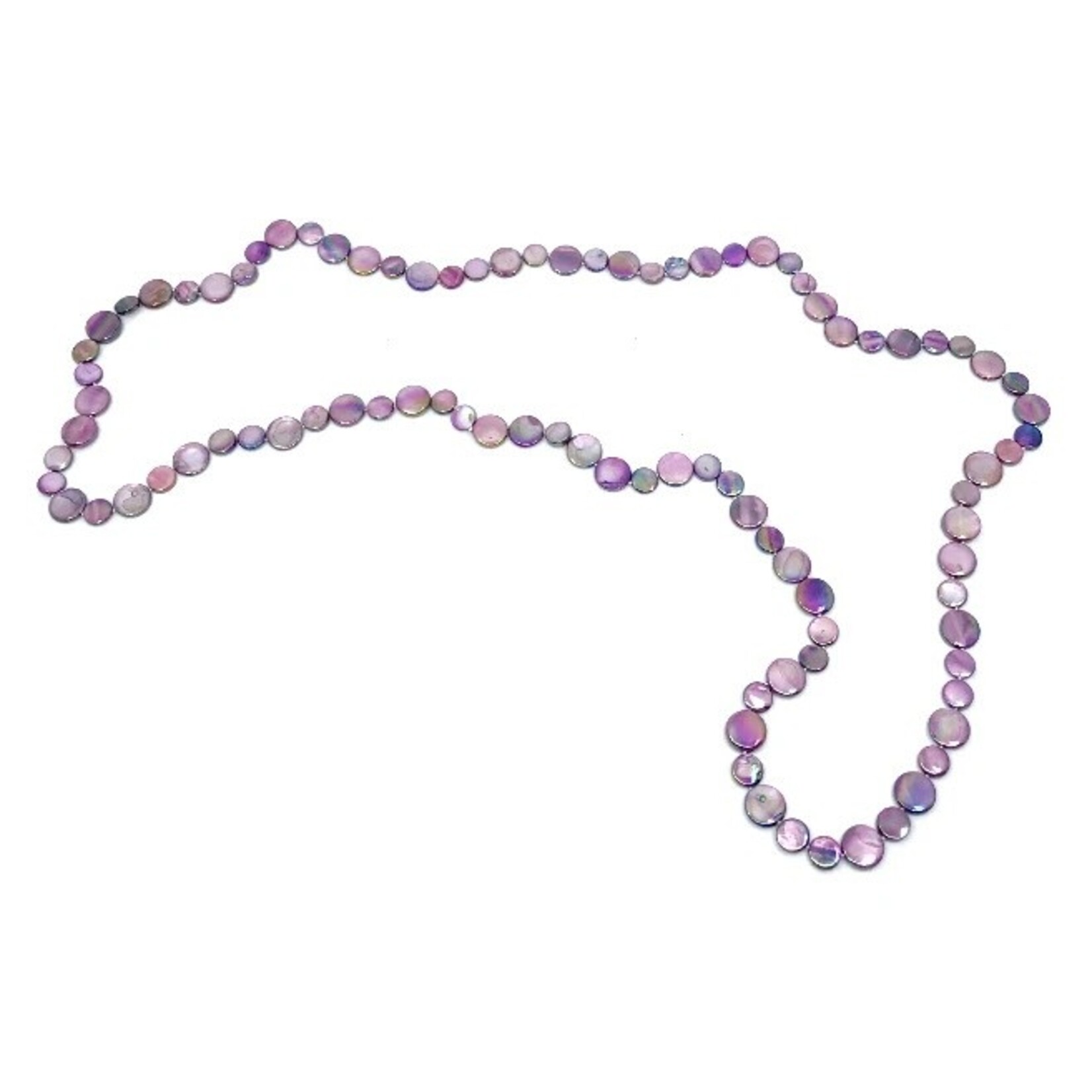 Sea Lily Purple Single Strand Mother of Pearl Necklace