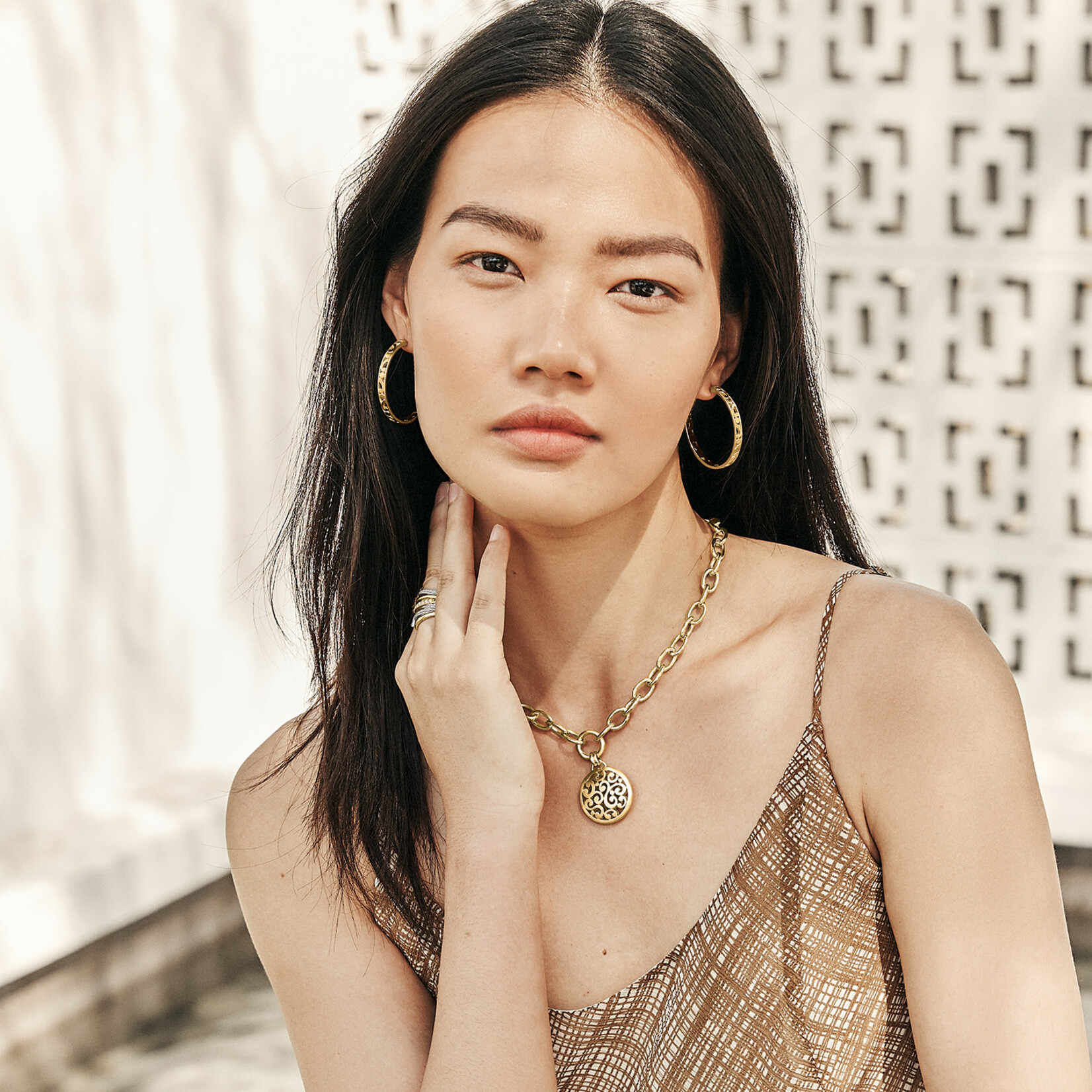 Brighton Contempo Medium Gold Hoop Earrings