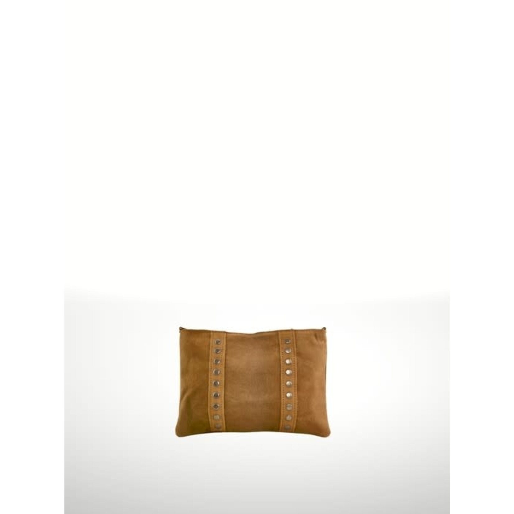 Italian’s Leather Celia Suede Leather Grommet Trim Handbag in Leather