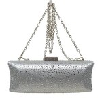 Madeline Love Elegant Studded Crystal Clutch in Silver
