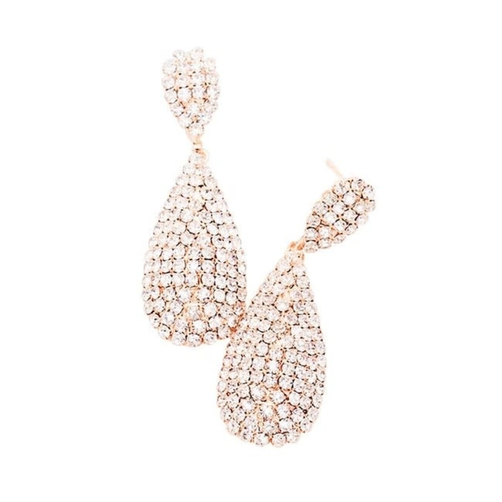 Madeline Love Crystal Rhinestone Teardrop Earrings in Rose Gold