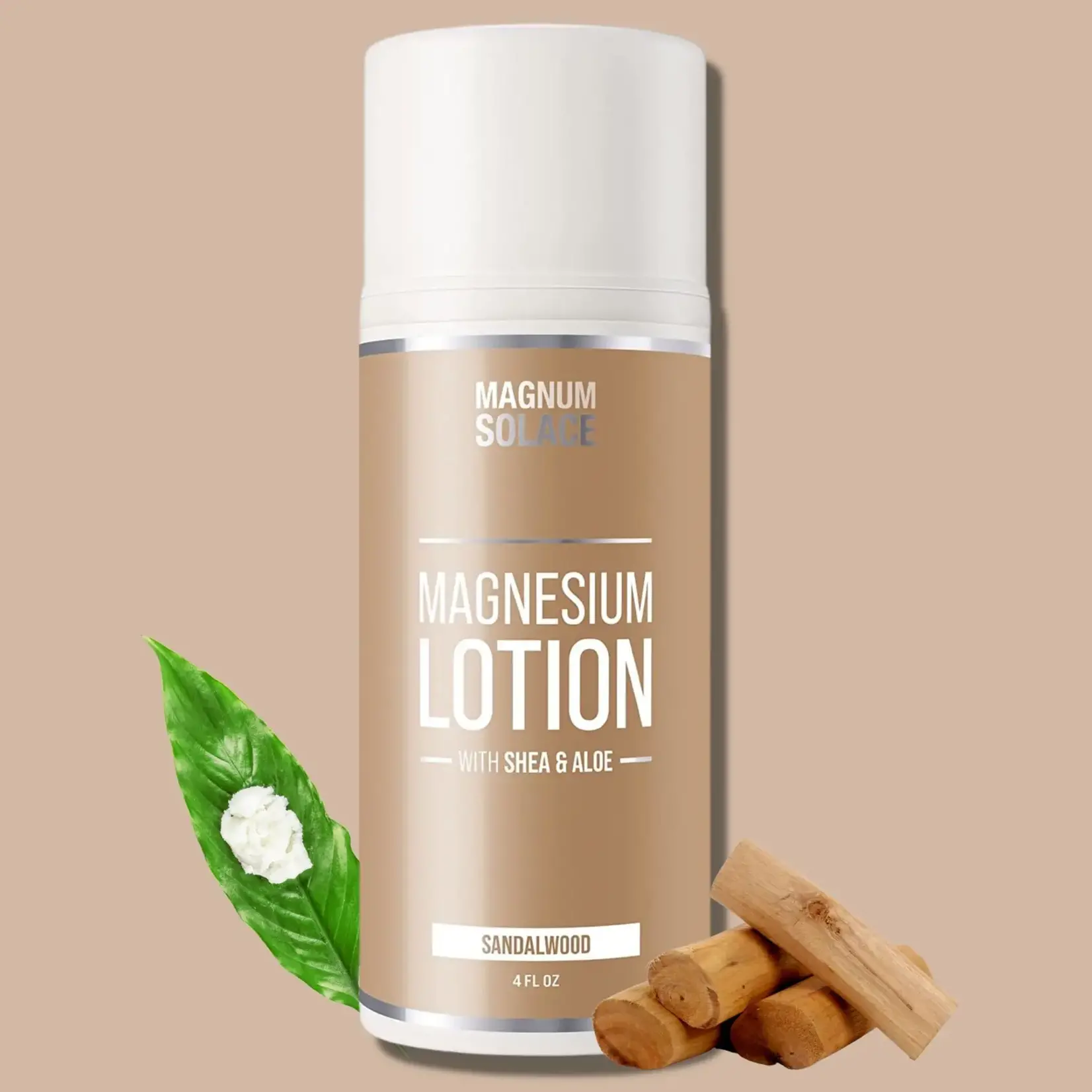 Magnum Solace Magnesium Lotion for Restless Legs & Muscle Pain/Sandalwood