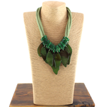 Pretty Persuasions Poly Resin Shards Statement Necklace in Green