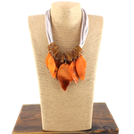 Pretty Persuasions Poly Resin Shards Statement Necklace in Orange