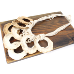Pretty Persuasions Paper Mache’ Rough Rings Necklace in Cream/Gold